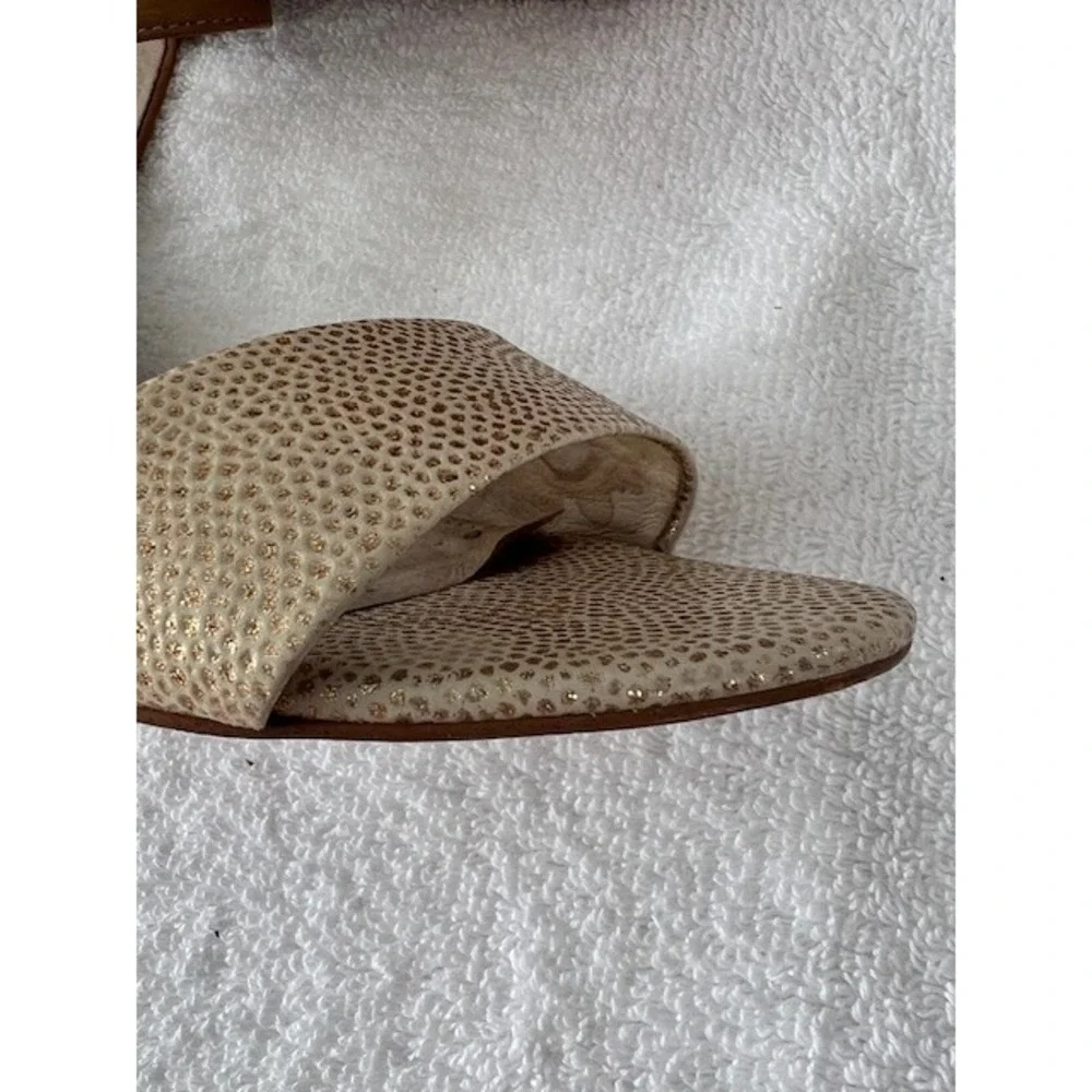 Louise Et Cie Rose Gold & Beige Wedge Sandals | Women's 7.5 M | ‎ Good Condition